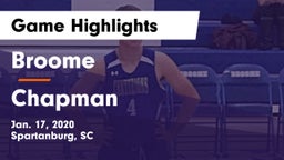 Broome  vs Chapman  Game Highlights - Jan. 17, 2020