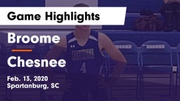 Broome  vs Chesnee  Game Highlights - Feb. 13, 2020