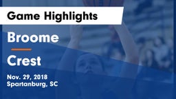 Broome  vs Crest  Game Highlights - Nov. 29, 2018