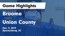 Broome  vs Union County  Game Highlights - Dec. 9, 2019