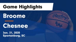 Broome  vs Chesnee  Game Highlights - Jan. 21, 2020
