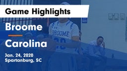 Broome  vs Carolina  Game Highlights - Jan. 24, 2020