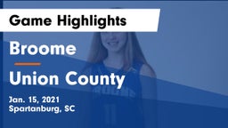 Broome  vs Union County  Game Highlights - Jan. 15, 2021