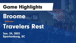 Broome  vs Travelers Rest  Game Highlights - Jan. 24, 2023