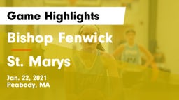 Bishop Fenwick  vs St. Marys Game Highlights - Jan. 22, 2021