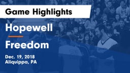 Hopewell  vs Freedom  Game Highlights - Dec. 19, 2018
