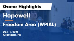 Hopewell  vs Freedom Area  (WPIAL) Game Highlights - Dec. 1, 2023