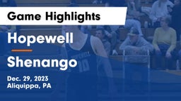 Hopewell  vs Shenango  Game Highlights - Dec. 29, 2023
