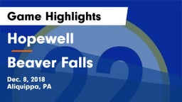 Hopewell  vs Beaver Falls  Game Highlights - Dec. 8, 2018