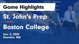 St. John's Prep vs Boston College  Game Highlights - Jan. 3, 2020
