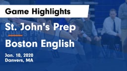 St. John's Prep vs Boston English  Game Highlights - Jan. 10, 2020