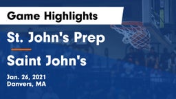 St. John's Prep vs Saint John's  Game Highlights - Jan. 26, 2021