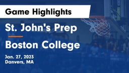 St. John's Prep vs Boston College  Game Highlights - Jan. 27, 2023