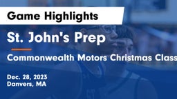 St. John's Prep vs Commonwealth Motors Christmas Classic Tournament Game Highlights - Dec. 28, 2023