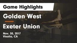 Golden West  vs Exeter Union  Game Highlights - Nov. 30, 2017