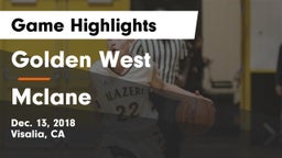 Golden West  vs Mclane Game Highlights - Dec. 13, 2018