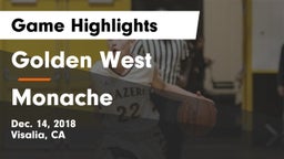 Golden West  vs Monache Game Highlights - Dec. 14, 2018