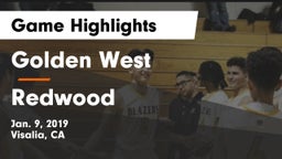 Golden West  vs Redwood  Game Highlights - Jan. 9, 2019