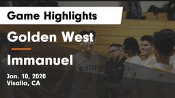 Golden West  vs Immanuel  Game Highlights - Jan. 10, 2020