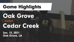 Oak Grove  vs Cedar Creek  Game Highlights - Jan. 12, 2021