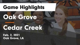 Oak Grove  vs Cedar Creek  Game Highlights - Feb. 2, 2021