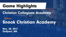 Christian Collegiate Academy  vs Snook Christian Academy Game Highlights - Nov. 28, 2017