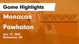 Monacan  vs Powhatan  Game Highlights - Jan. 27, 2022