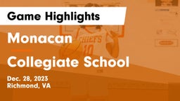 Monacan  vs Collegiate School Game Highlights - Dec. 28, 2023