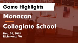 Monacan  vs Collegiate School Game Highlights - Dec. 20, 2019