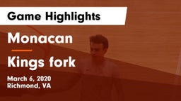 Monacan  vs Kings fork  Game Highlights - March 6, 2020