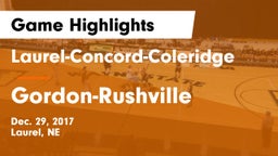 Laurel-Concord-Coleridge  vs Gordon-Rushville  Game Highlights - Dec. 29, 2017