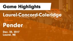 Laurel-Concord-Coleridge  vs Pender  Game Highlights - Dec. 30, 2017