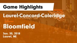 Laurel-Concord-Coleridge  vs Bloomfield  Game Highlights - Jan. 30, 2018