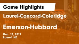 Laurel-Concord-Coleridge  vs Emerson-Hubbard  Game Highlights - Dec. 13, 2019