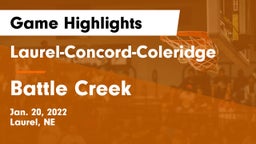 Laurel-Concord-Coleridge  vs Battle Creek  Game Highlights - Jan. 20, 2022