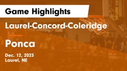 Laurel-Concord-Coleridge  vs Ponca  Game Highlights - Dec. 12, 2023
