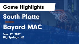 South Platte  vs Bayard MAC Game Highlights - Jan. 22, 2022