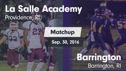 Matchup: LaSalle Academy vs. Barrington  2016