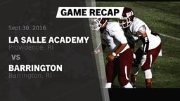 Recap: La Salle Academy vs. Barrington  2016