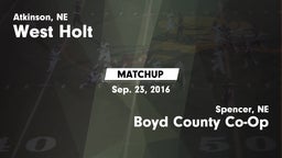 Matchup: West Holt High vs. Boyd County Co-Op 2016