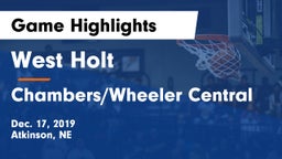 West Holt  vs Chambers/Wheeler Central  Game Highlights - Dec. 17, 2019