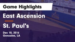 East Ascension  vs St. Paul's  Game Highlights - Dec 10, 2016