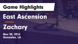 East Ascension  vs Zachary  Game Highlights - Nov 30, 2016