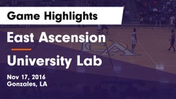 East Ascension  vs University Lab  Game Highlights - Nov 17, 2016