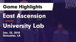 East Ascension  vs University Lab  Game Highlights - Jan. 23, 2018