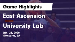 East Ascension  vs University Lab  Game Highlights - Jan. 21, 2020