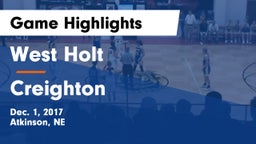 West Holt  vs Creighton  Game Highlights - Dec. 1, 2017