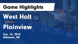 West Holt  vs Plainview  Game Highlights - Jan. 16, 2018