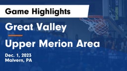 Great Valley  vs Upper Merion Area  Game Highlights - Dec. 1, 2023