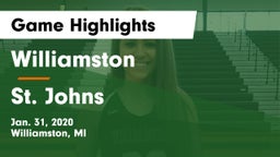 Williamston  vs St. Johns  Game Highlights - Jan. 31, 2020